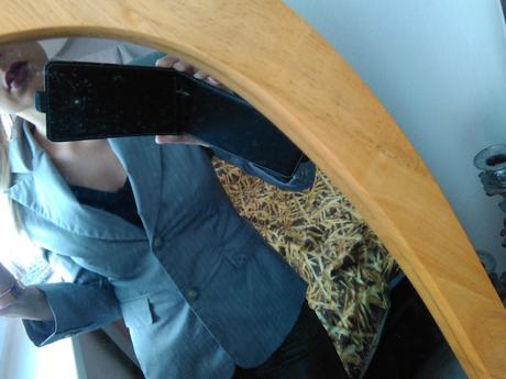 Prúžkované šedé sako, s