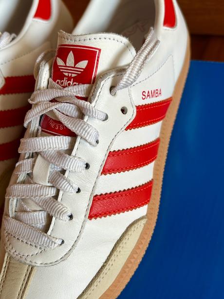 Kožené tenisky adidas samba og č.40 červené pruhy, adidas,40
