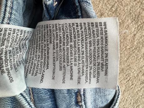 Riflové kraťasy s trakmi a mačičkou, h&m,116