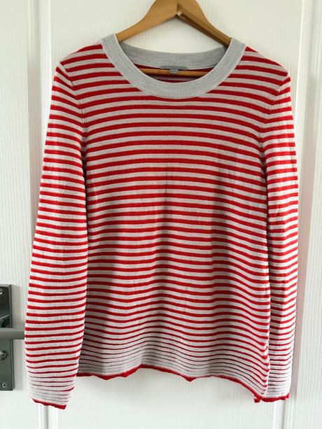 Jemný pletený top s pruhmi z merino vlny, cos,m