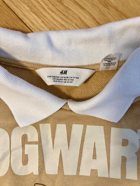 Cropnuta mikina hoghwarts, h&m,158