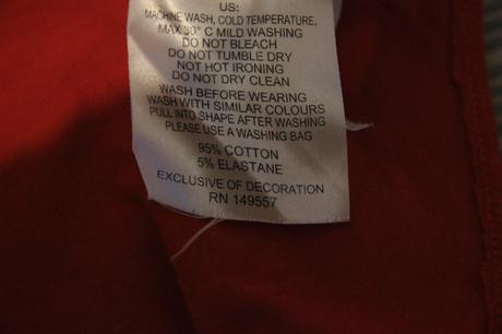 Červený bavlnený body top, xs, xs