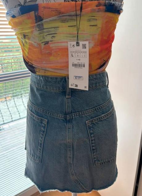Svetlomodrá riflova minisukna zara - veľkosť xl, zara,xl