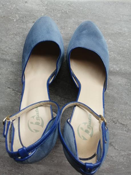 Modré baťa sandále retro, koža, v40, vd 26 cm, baťa,40