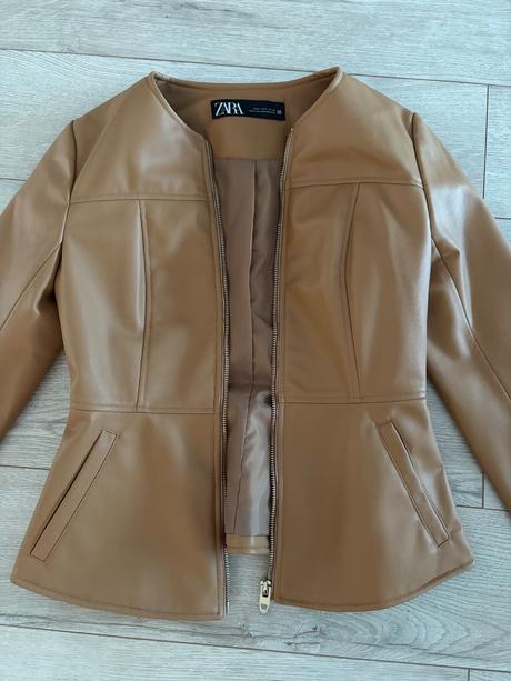 Krásna kožená bunda, zara,s