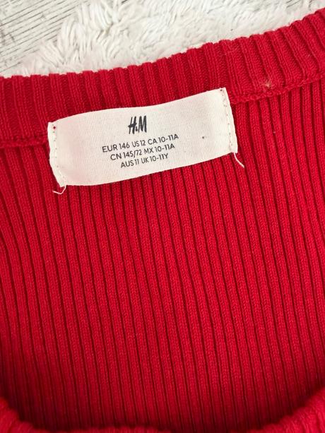 Vrubkovane červene h&m šaty 146, h&m,146
