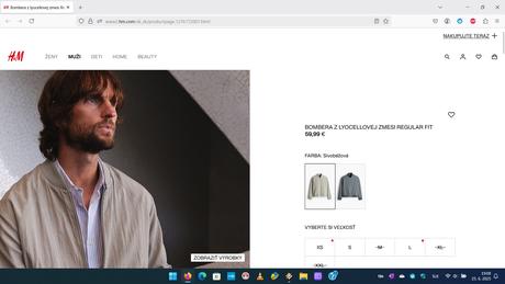Bombéra, bombérka sivobéžová, h&m,l