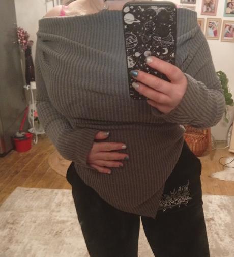 Shein asymetricky sveter, l