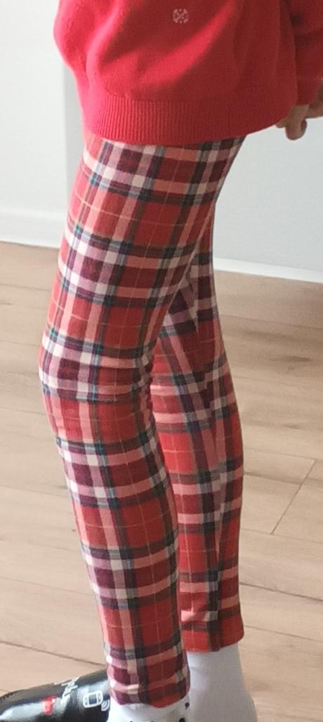 Vianočné legíny kárované s posúvatkom, h&m,140