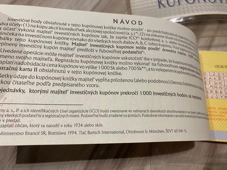 2 ks kupónová knižka privatizácia vintage, retro,, 