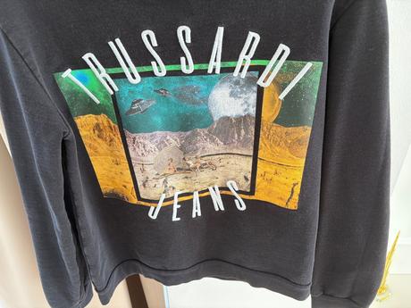 Čierna mikina trussardi jeans, s