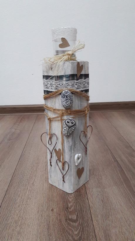 Drevený svietnik 30 cm,