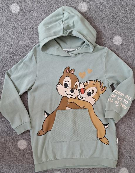 Predĺžená mikina chip a dale, h&m,128