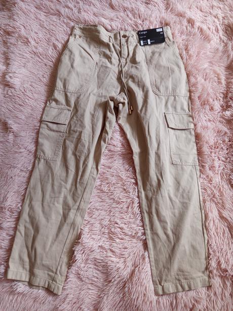 Krémové nohavice, f&f,42
