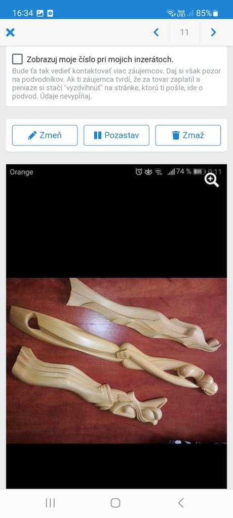 Drevorezby  z jedného  kusu dreva závesné  na sten, 