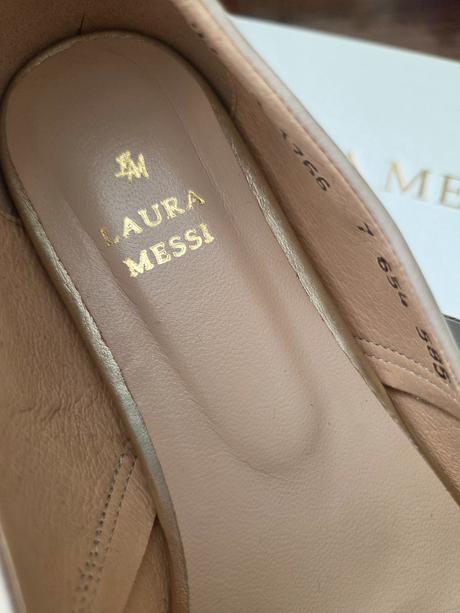 Ružové metalické balerínky koža, 37