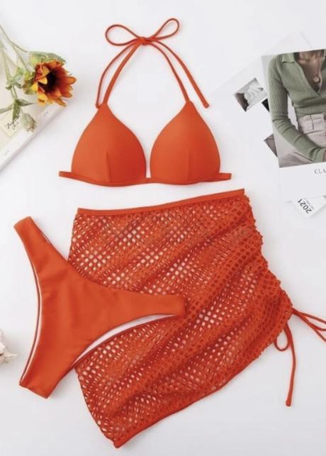 Oranžové plavky setik, s