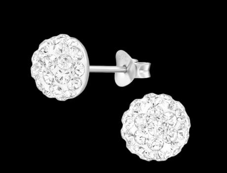 Strieborné puzetové náušnice kamienkové,