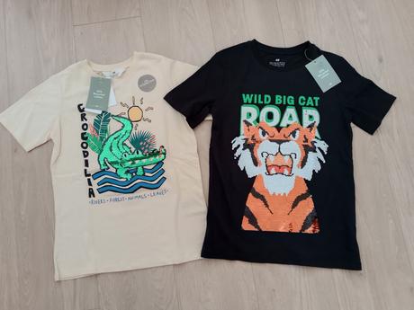2x tricko h&m, h&m,134 / 140