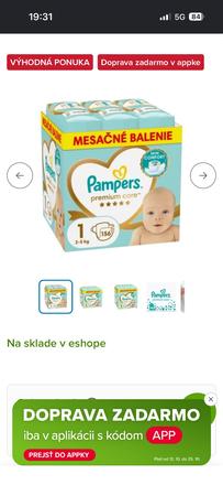 Plienky, pampers,2 kg - 6 kg