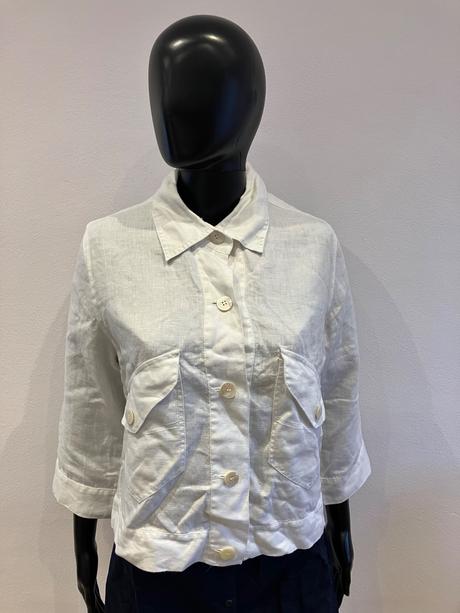 Dámske biele sako ľanové (m), m