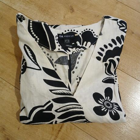 Ľanová blúzka/halenka s opaskom, c&a,46