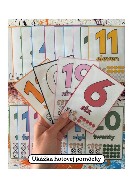 Čísla v anglickom jazyku - demonštračné kartičky, 