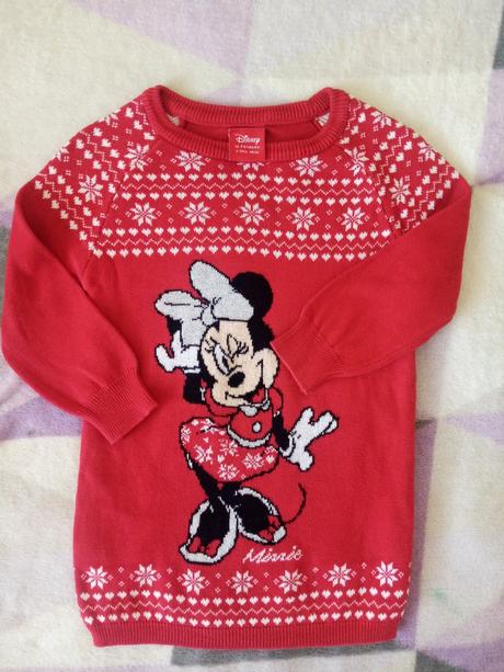 Dlhý pulóver vianocny minnie 98, primark,98