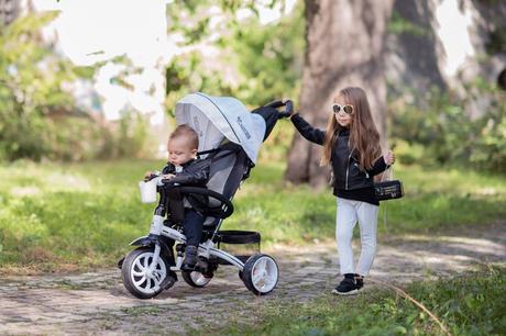 Rocket trojkolka - grey stars, 