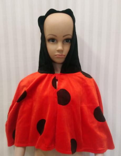 Zamatový kostým pončo lienka, 92-104 cm, 