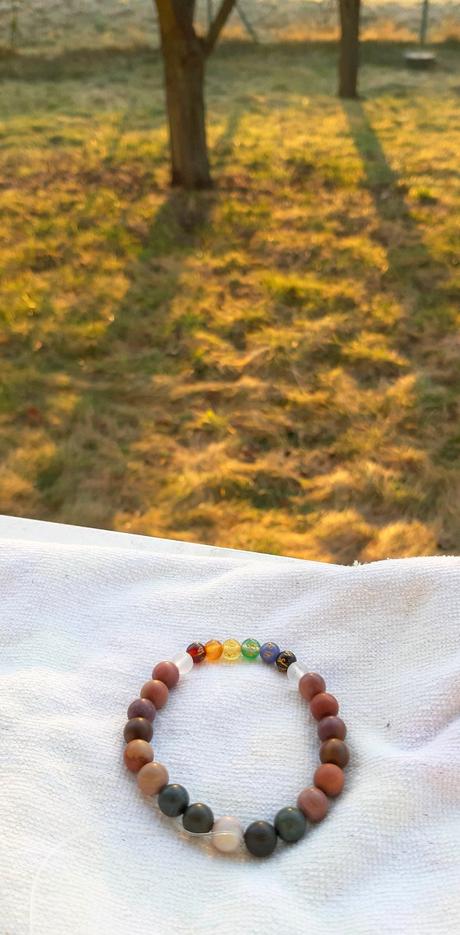 Jaspis čakrový náramok,
