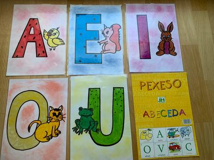 Laminatovane samohlasky a4 plus pexeso, 