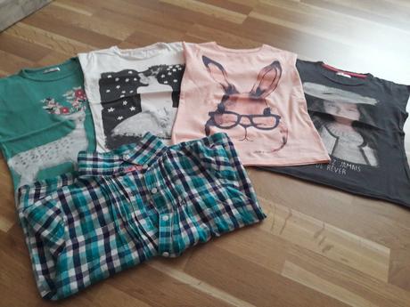Tričká 4ks + košeľa grátis, pepco,116
