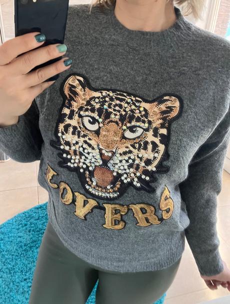 Dámsky sveter s flitrami (uni), l / m / s / xl