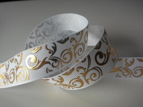 Stuha rypsová 22 mm s ornamentmi,