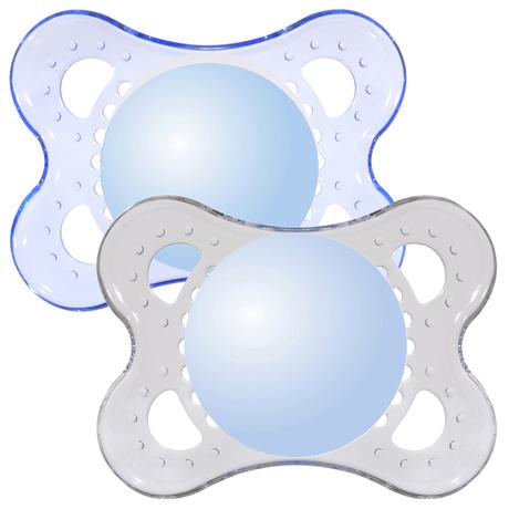 Mam silikónový cumlík crystal soother modrý 2ks,0m, mam