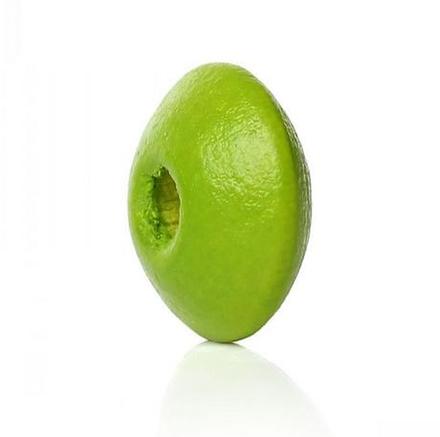 Drevená korálka zelená , 