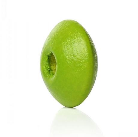 Drevená korálka zelená , 