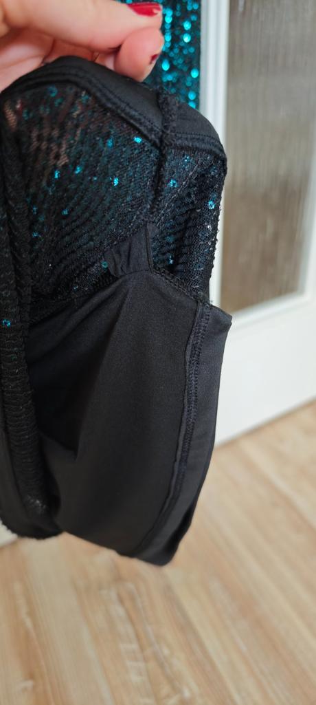 Flitrované tmavozelené šaty, f&f,164