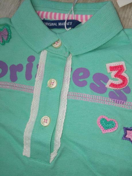 Tyrkysové polo tričko princess (3-6 mes.), original marines,62 / 68