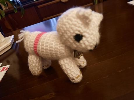 Ovečka pletena so zvončekom, 15 - 13 cm,