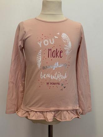 A punto ružové tričko s volánikom, 128
