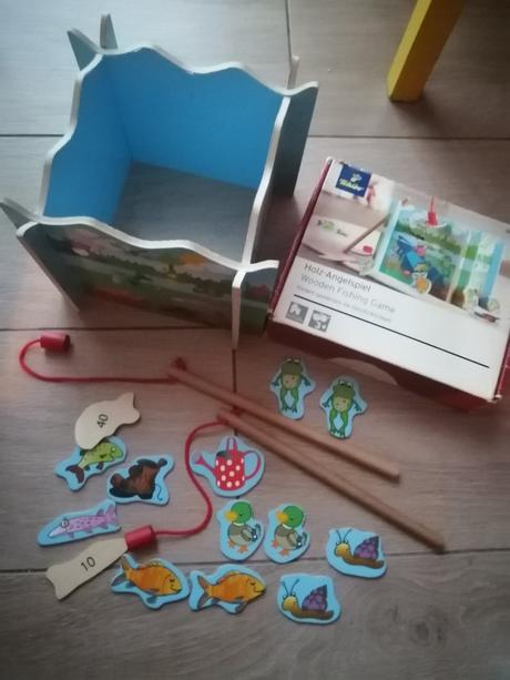 Drevená hra lov na udicu, 