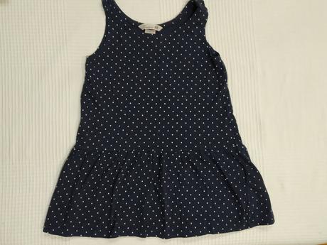 Modré šaty s bodkami, h&m,98