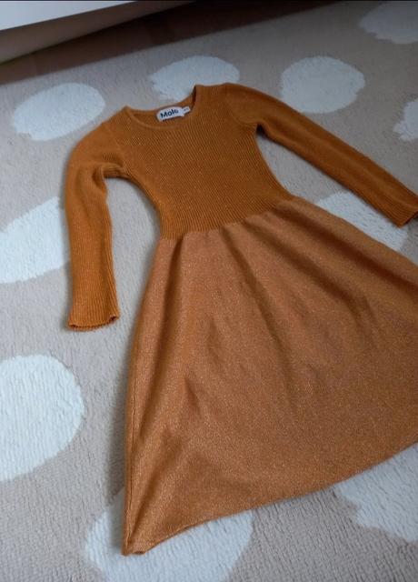 Zlaté bavlnené šaty molo 98/104, 104