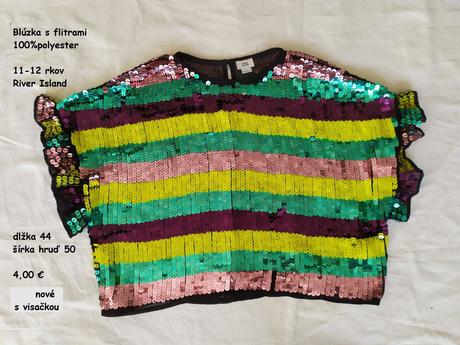 Blúzka s flitrami, river island,152