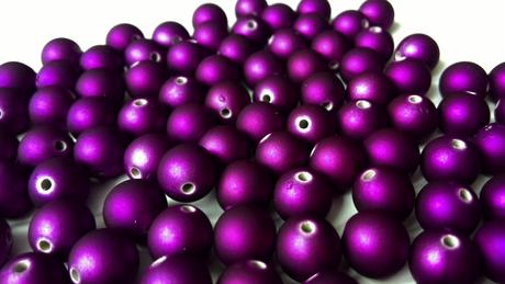 Metalické korálky 10 mm - fialové, 