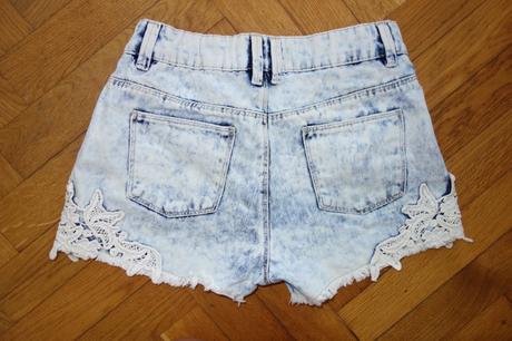 Rifľové šortky s krajkou 12-13, denim co,158