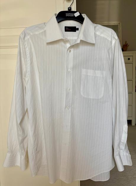 Biela pánska košeľa, marks & spencer,42
