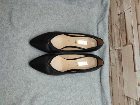 Gabor 38,5 - čierne celokožené lodičky, gabor,39